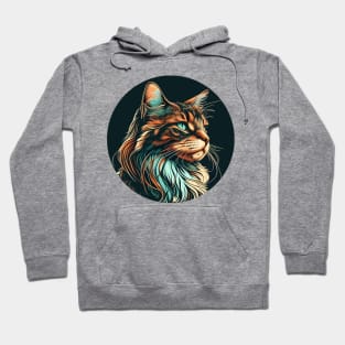 Colorful Cat Lover Design Hoodie